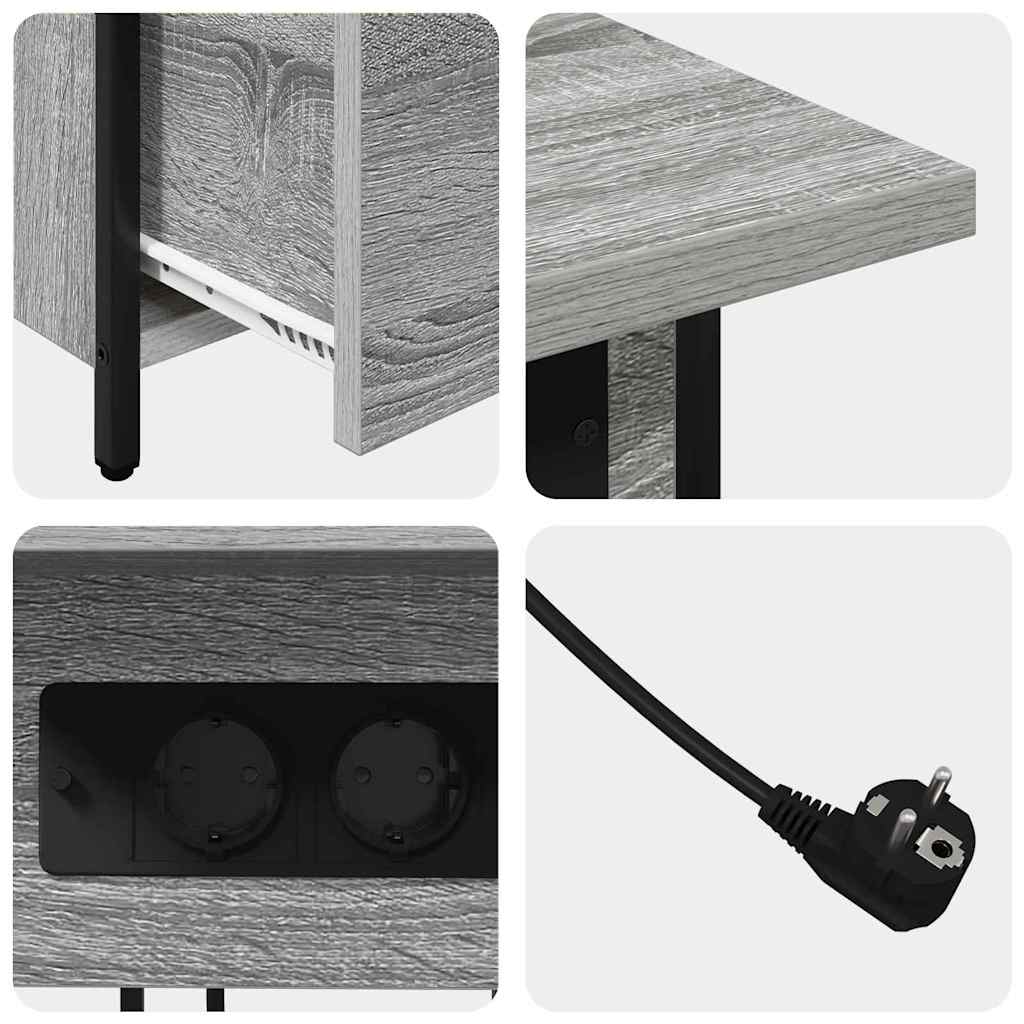 Cabinet de chevet Sonoma gris 60 x 30 x 61 cm Bois d'ingénierie