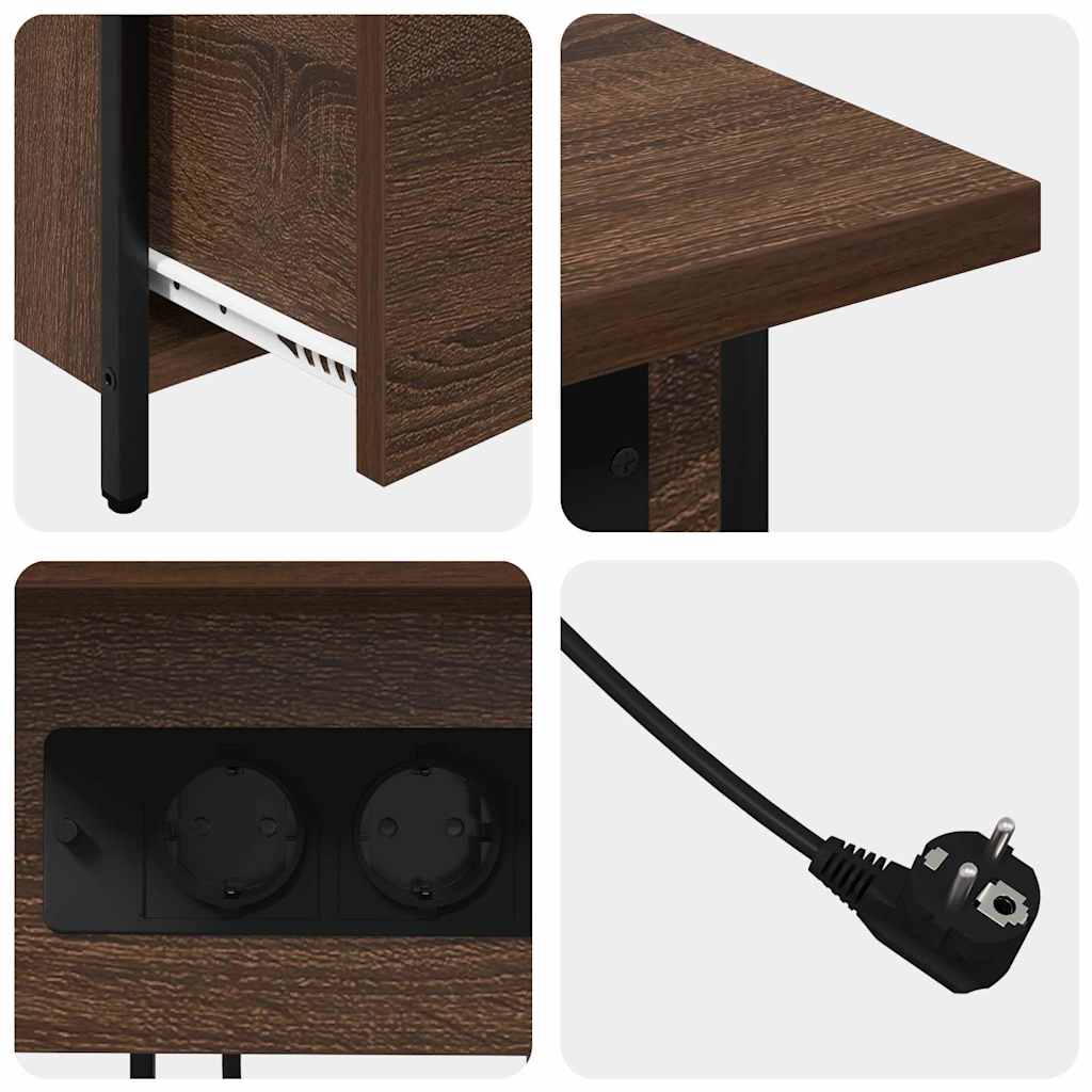 Cabinet de chevet avec tiroir Chêne marron 60 x 30 x 61 cm