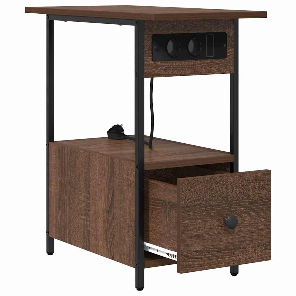 Cabinet de chevet avec tiroir Chêne marron 60 x 30 x 61 cm