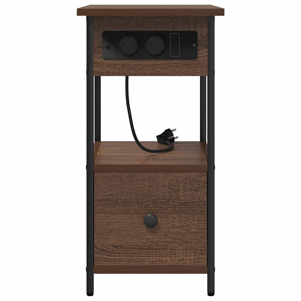 Cabinet de chevet avec tiroir Chêne marron 60 x 30 x 61 cm