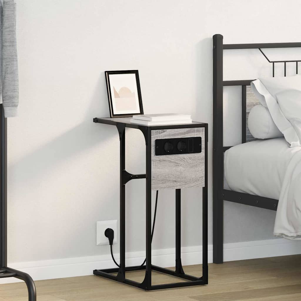 Table de chevet Sonoma gris Bois d'ingénierie