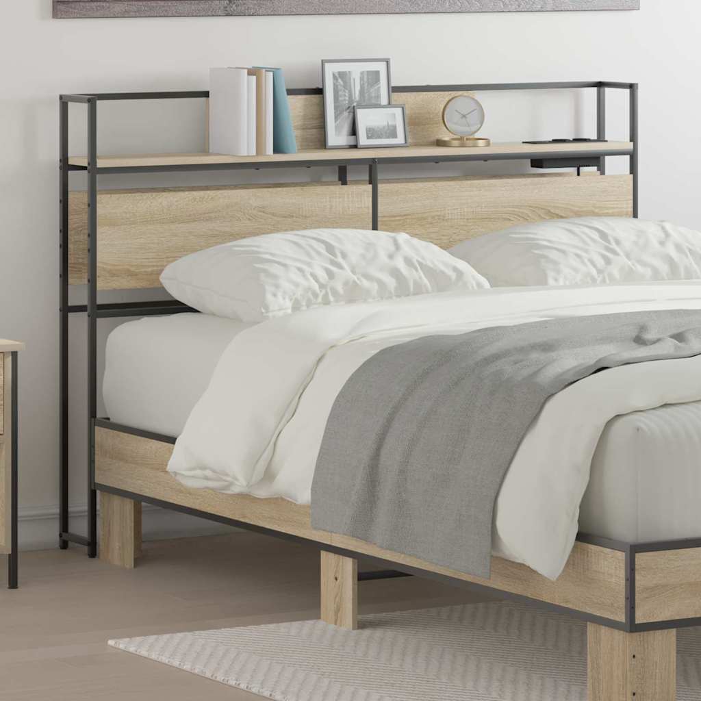 Tête de lit de rangement Chêne sonoma 120 cm Bois d'ingénierie