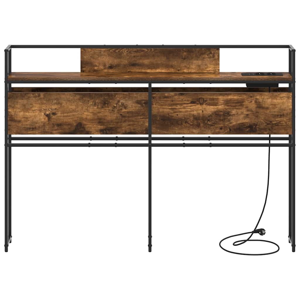 Tête de lit de rangement Chêne fumé 120 cm Bois d'ingénierie - XIOS