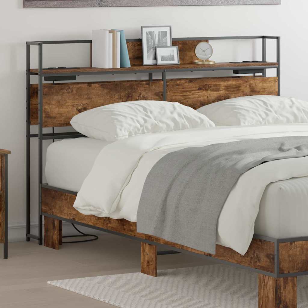 Tête de lit de rangement Chêne fumé 140 cm Bois d'ingénierie - XIOS