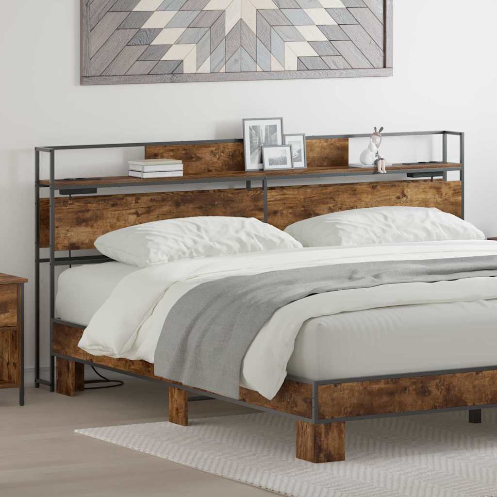 Tête de lit de rangement Chêne fumé 180 cm Bois d'ingénierie - XIOS