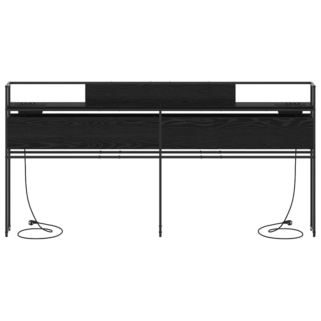 Tête de lit de rangement Chêne noir 200 cm Bois d'ingénierie - XIOS