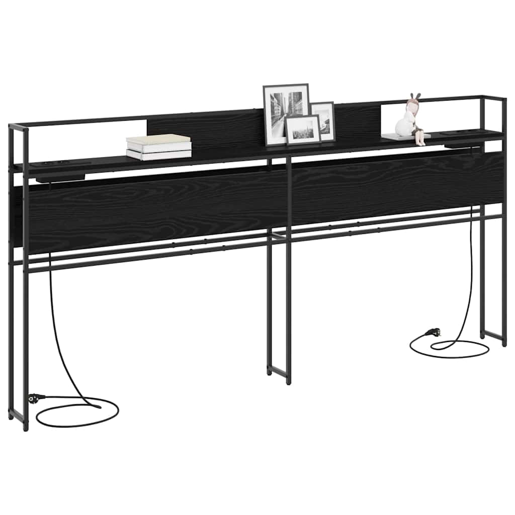 Tête de lit de rangement Chêne noir 200 cm Bois d'ingénierie - XIOS