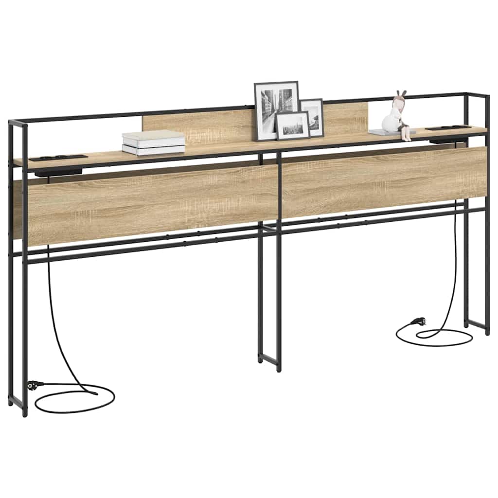 Tête de lit de rangement Chêne sonoma 200 cm Bois d'ingénierie