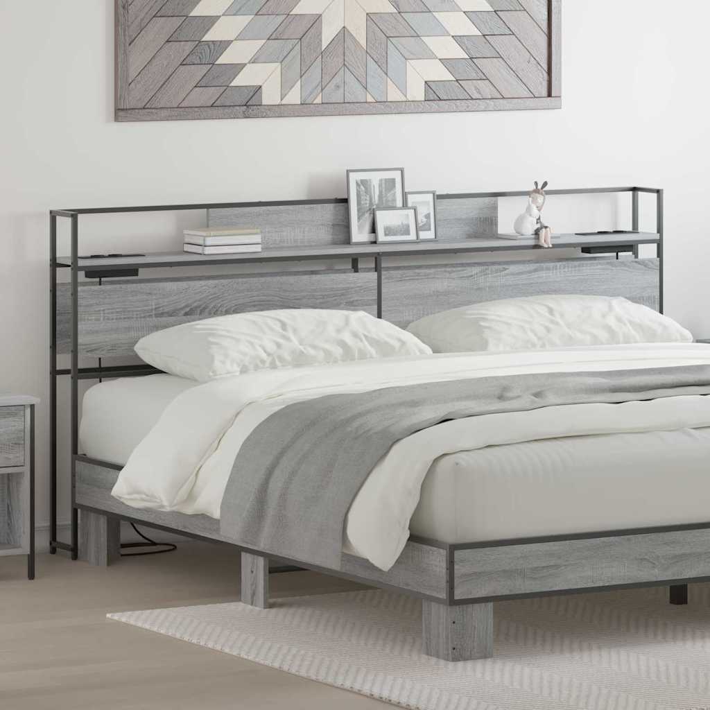 Tête de lit de rangement Sonoma gris 200 cm Bois d'ingénierie - XIOS