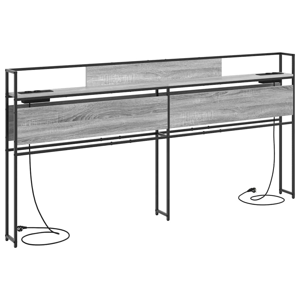 Tête de lit de rangement Sonoma gris 200 cm Bois d'ingénierie - XIOS