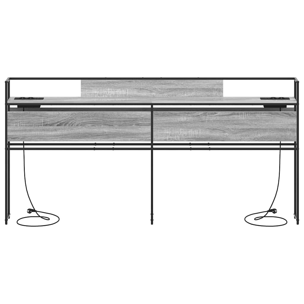 Tête de lit de rangement Sonoma gris 200 cm Bois d'ingénierie - XIOS