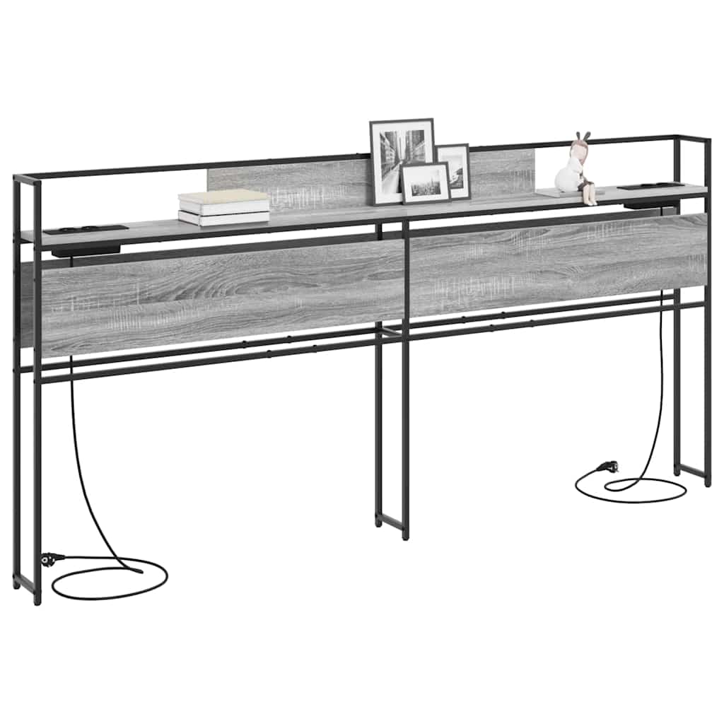Tête de lit de rangement Sonoma gris 200 cm Bois d'ingénierie - XIOS