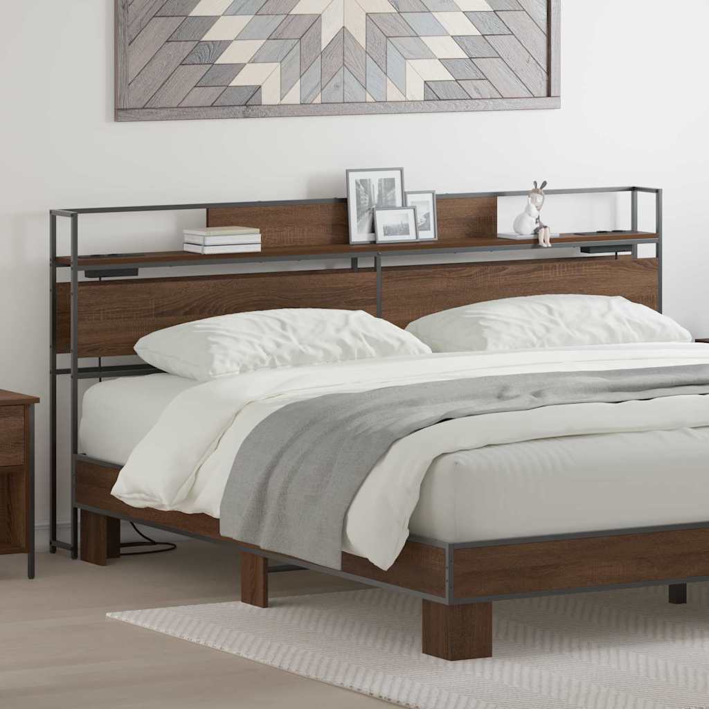 Tête de lit de rangement Chêne marron 200 cm Bois d'ingénierie