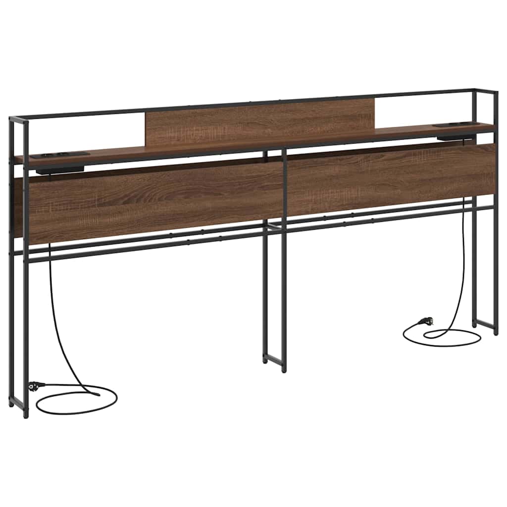 Tête de lit de rangement Chêne marron 200 cm Bois d'ingénierie