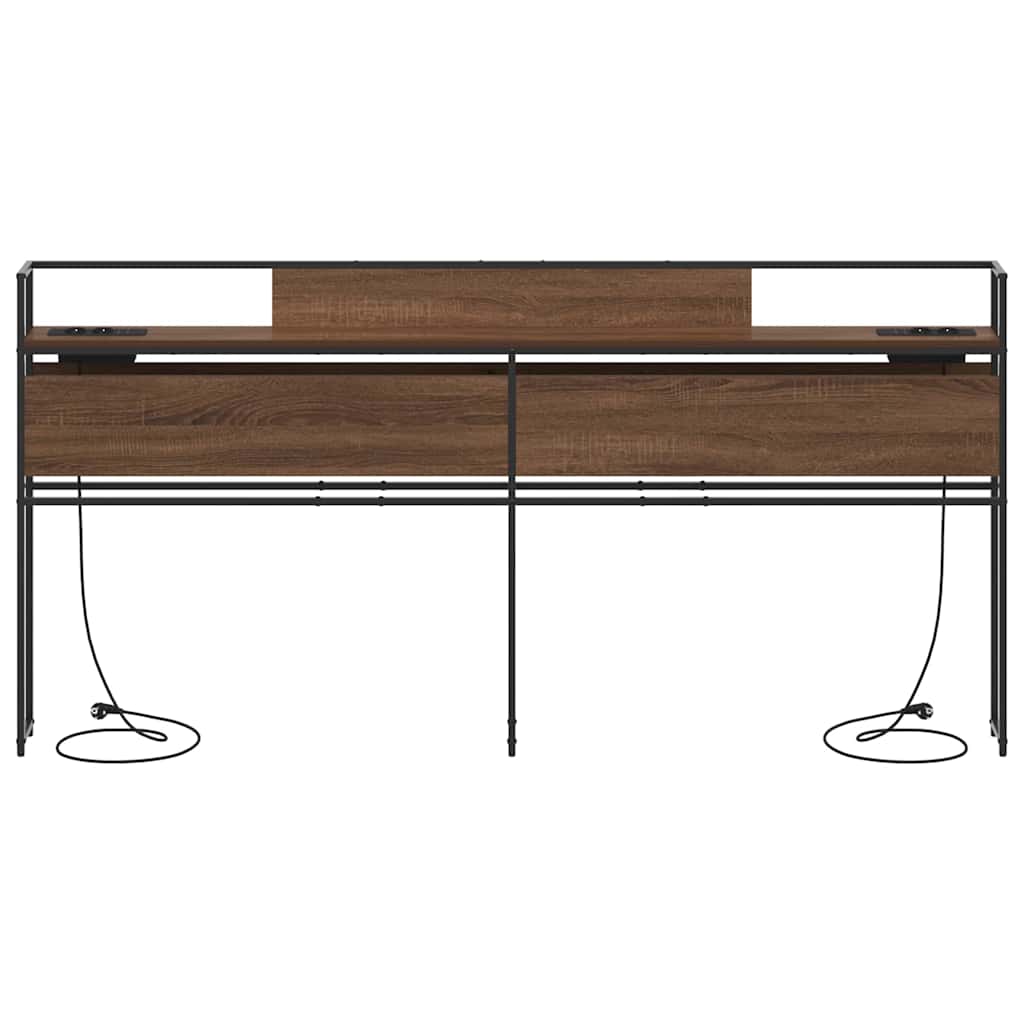 Tête de lit de rangement Chêne marron 200 cm Bois d'ingénierie