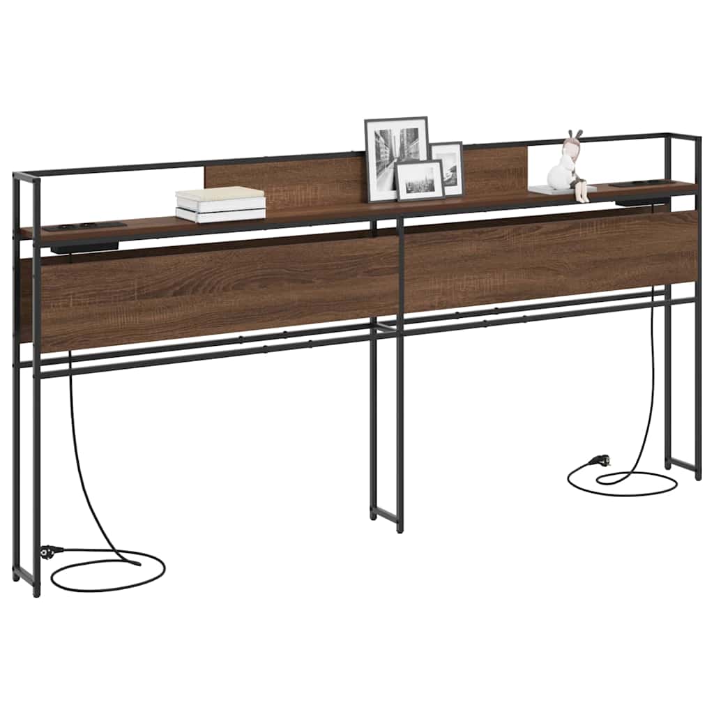 Tête de lit de rangement Chêne marron 200 cm Bois d'ingénierie