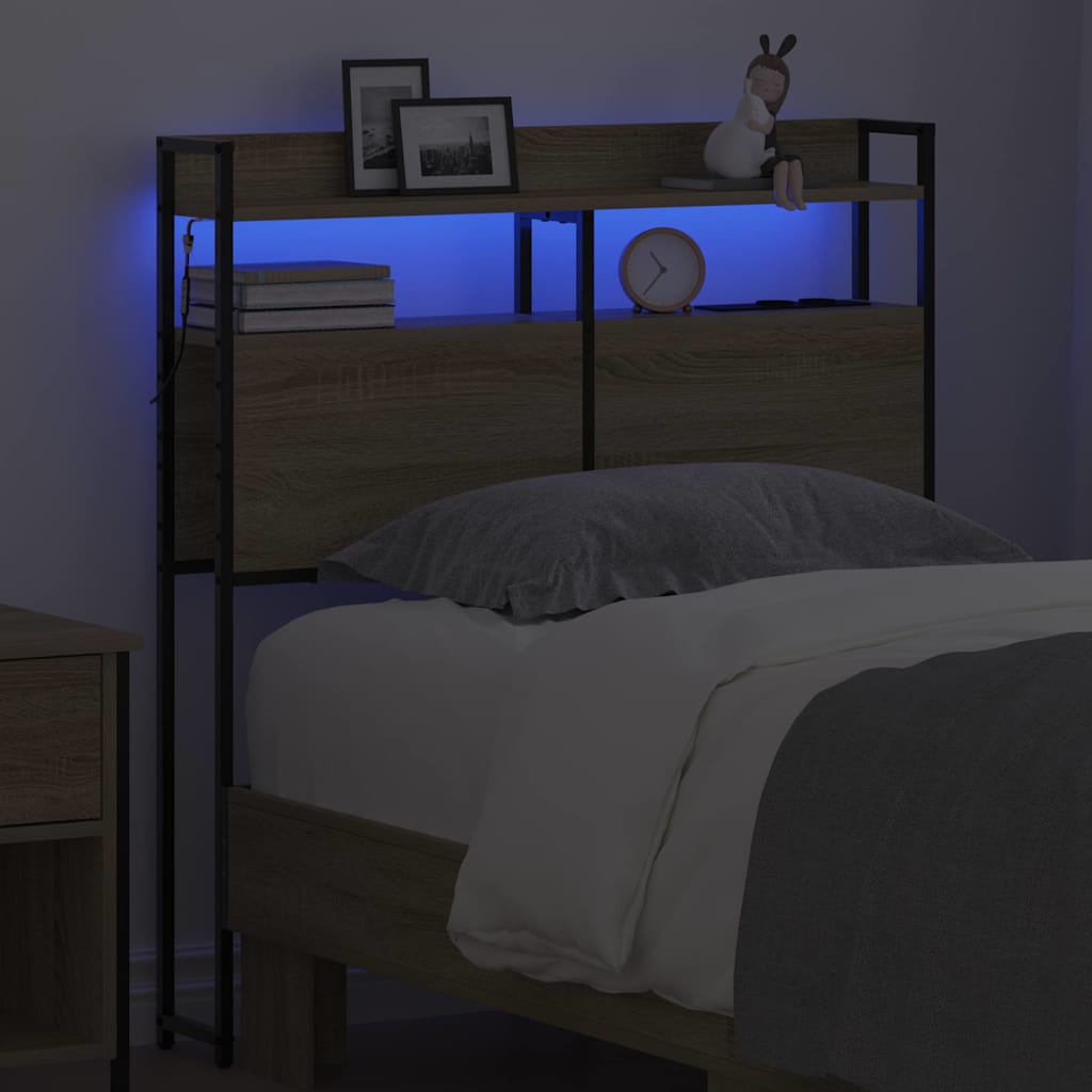 Tête de lit avec étagère Chêne sonoma 75 cm Bois d'ingénierie