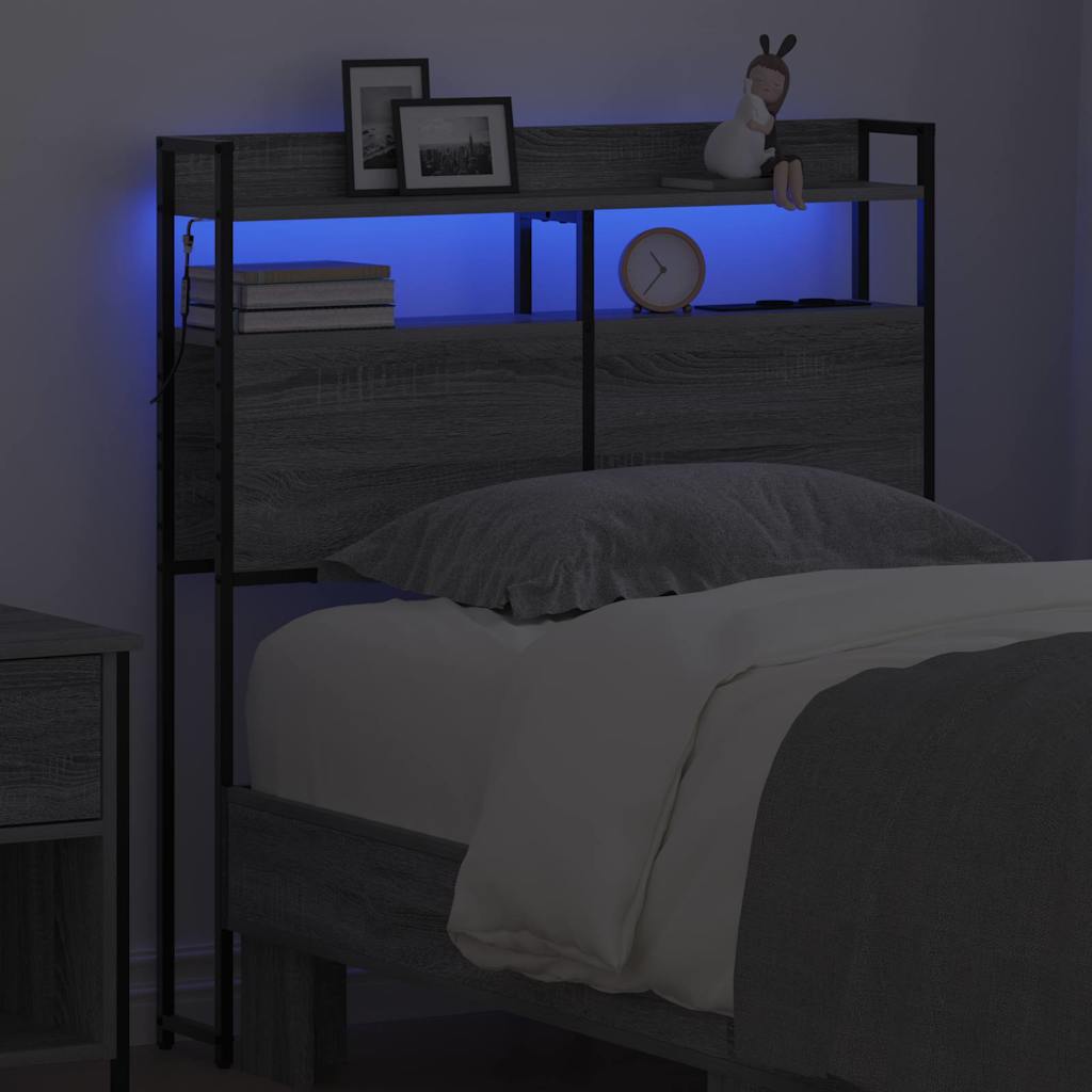 Tête de lit avec étagère Sonoma gris 75 cm Bois d'ingénierie - XIOS