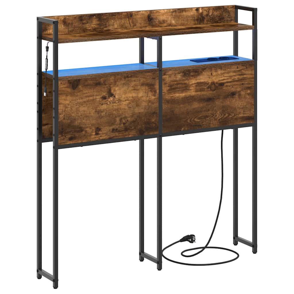 Tête de lit avec étagère Chêne fumé 80 cm Bois d'ingénierie - XIOS