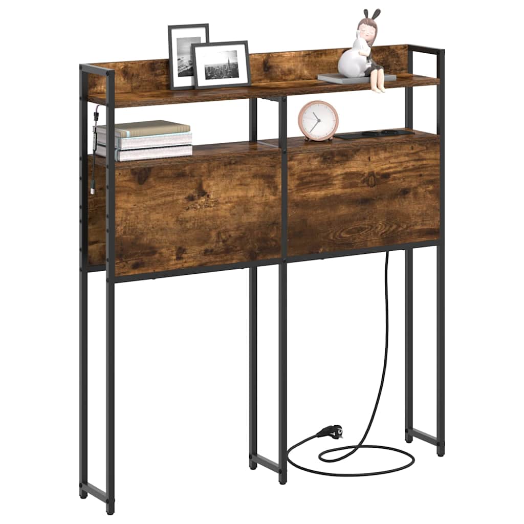 Tête de lit avec étagère Chêne fumé 80 cm Bois d'ingénierie - XIOS