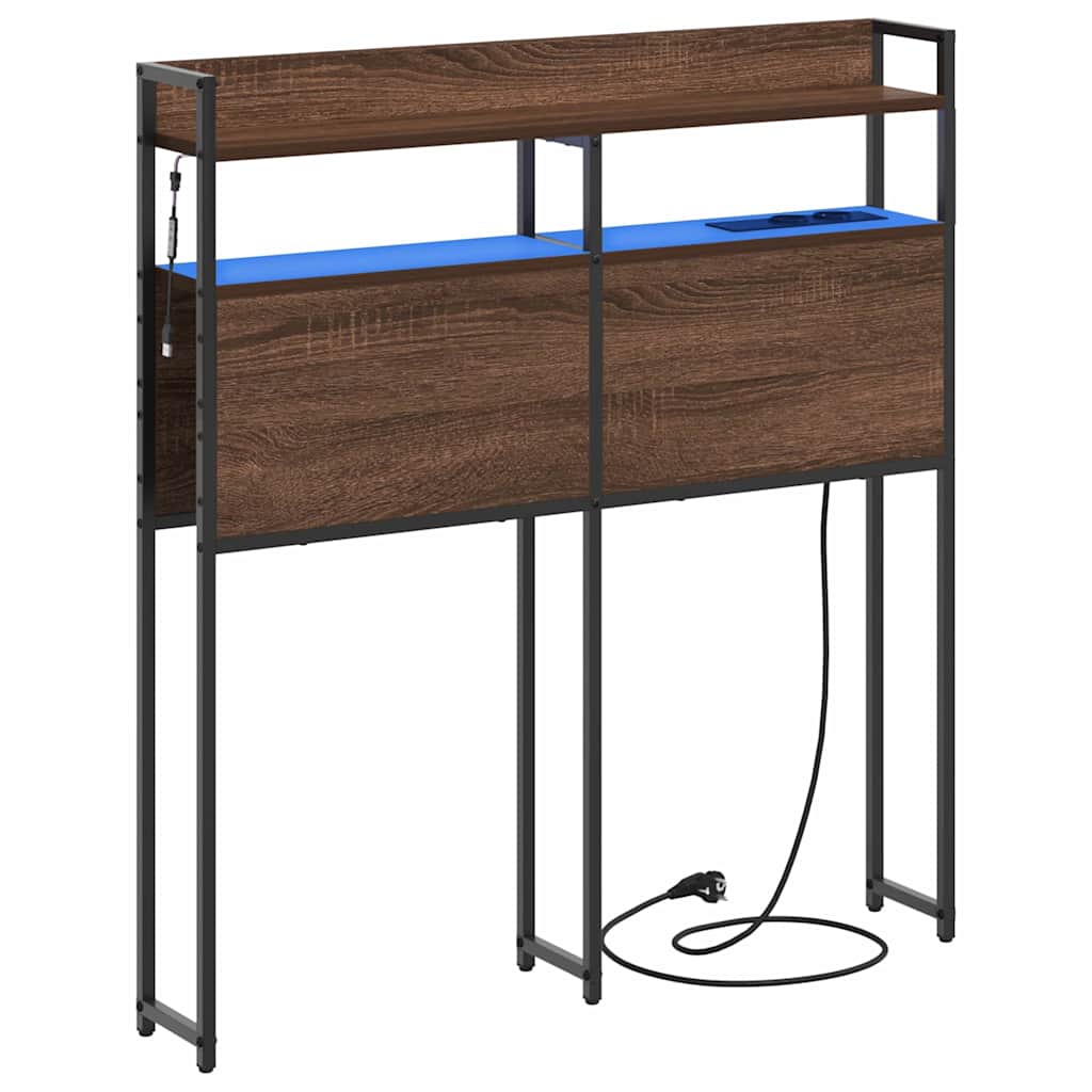 Tête de lit avec étagère Chêne marron 80 cm Bois d'ingénierie