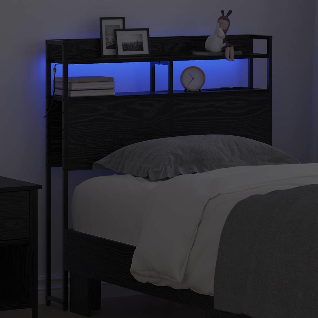 Tête de lit avec étagère Chêne noir 100 cm Bois d'ingénierie - XIOS