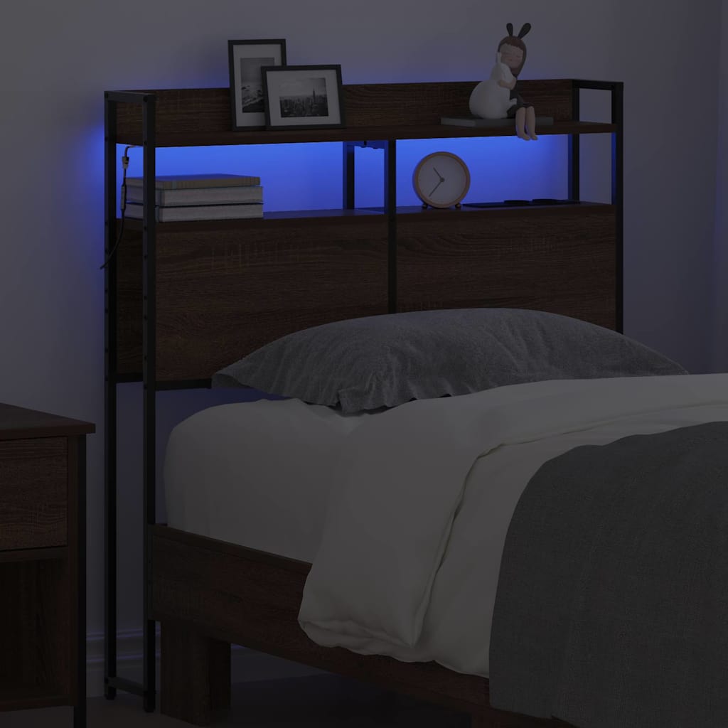 Tête de lit avec étagère Chêne marron 100 cm Bois d'ingénierie