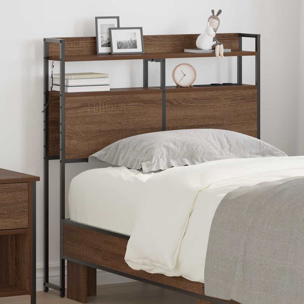 Tête de lit avec étagère Chêne marron 100 cm Bois d'ingénierie