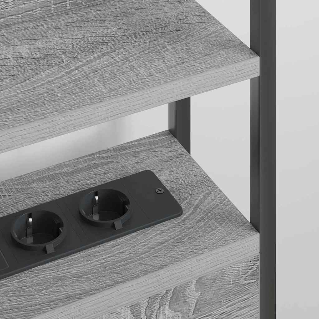 Tête de lit avec étagère Sonoma gris 120 cm Bois d'ingénierie - XIOS