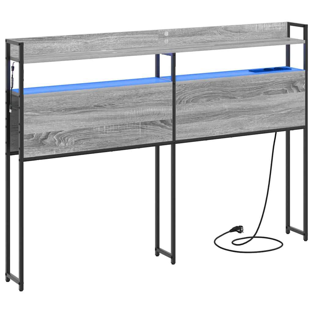 Tête de lit avec étagère Sonoma gris 120 cm Bois d'ingénierie - XIOS