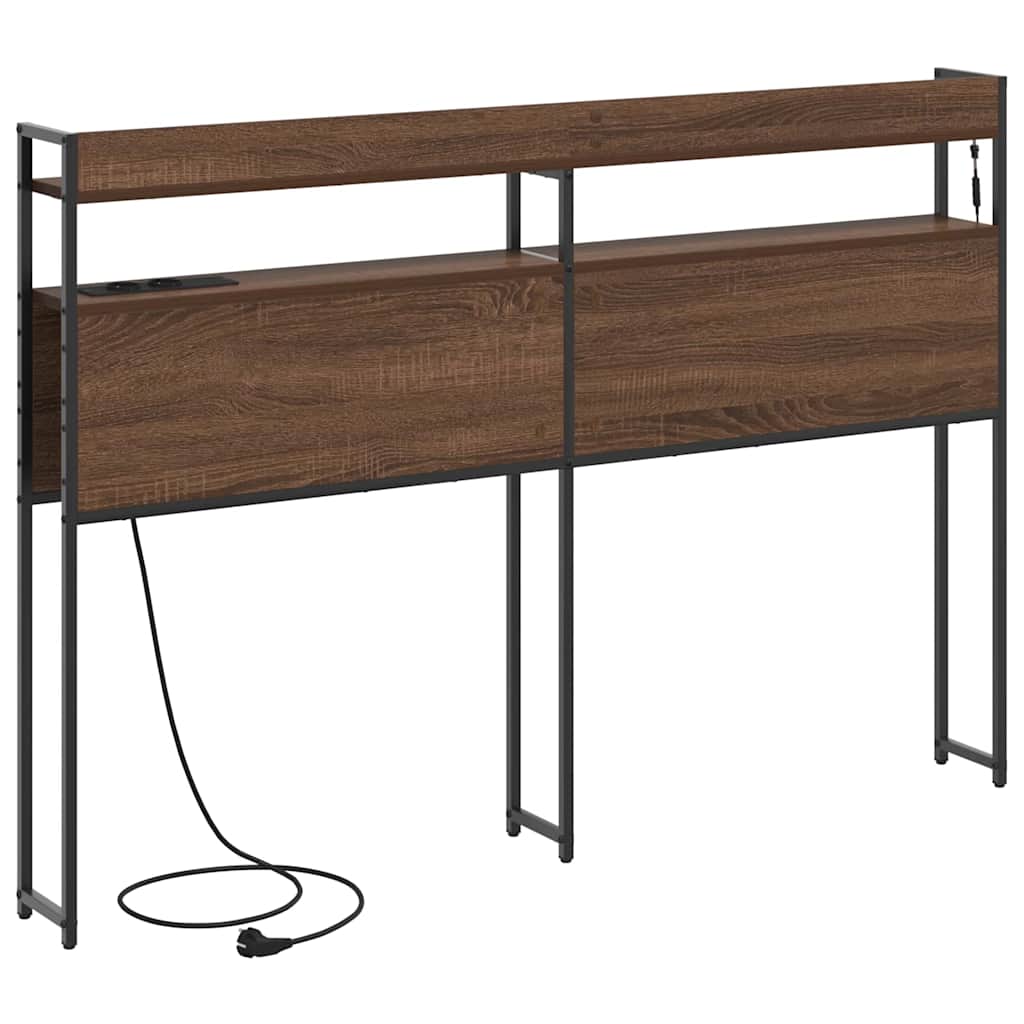Tête de lit avec étagère Chêne marron 120 cm Bois d'ingénierie