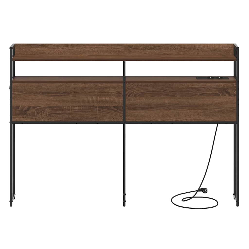 Tête de lit avec étagère Chêne marron 120 cm Bois d'ingénierie