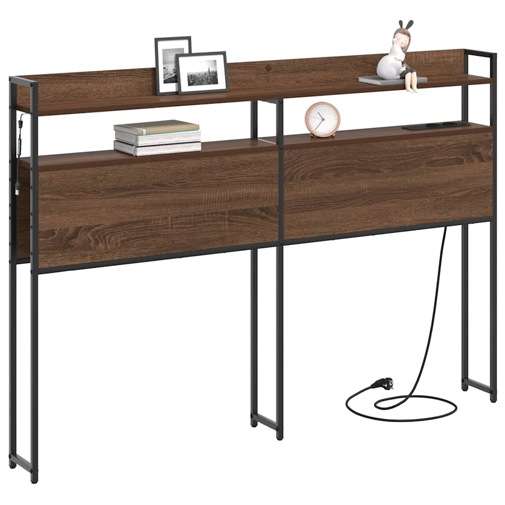 Tête de lit avec étagère Chêne marron 120 cm Bois d'ingénierie