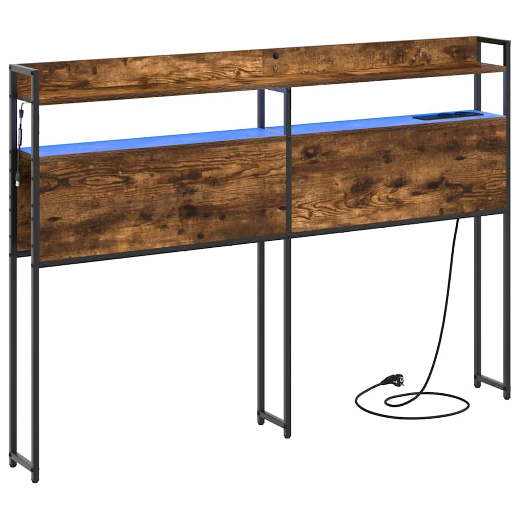 Tête de lit avec étagère Chêne fumé 135 cm Bois d'ingénierie - XIOS