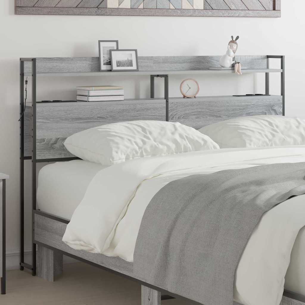 Tête de lit avec étagère Sonoma gris 135 cm Bois d'ingénierie - XIOS