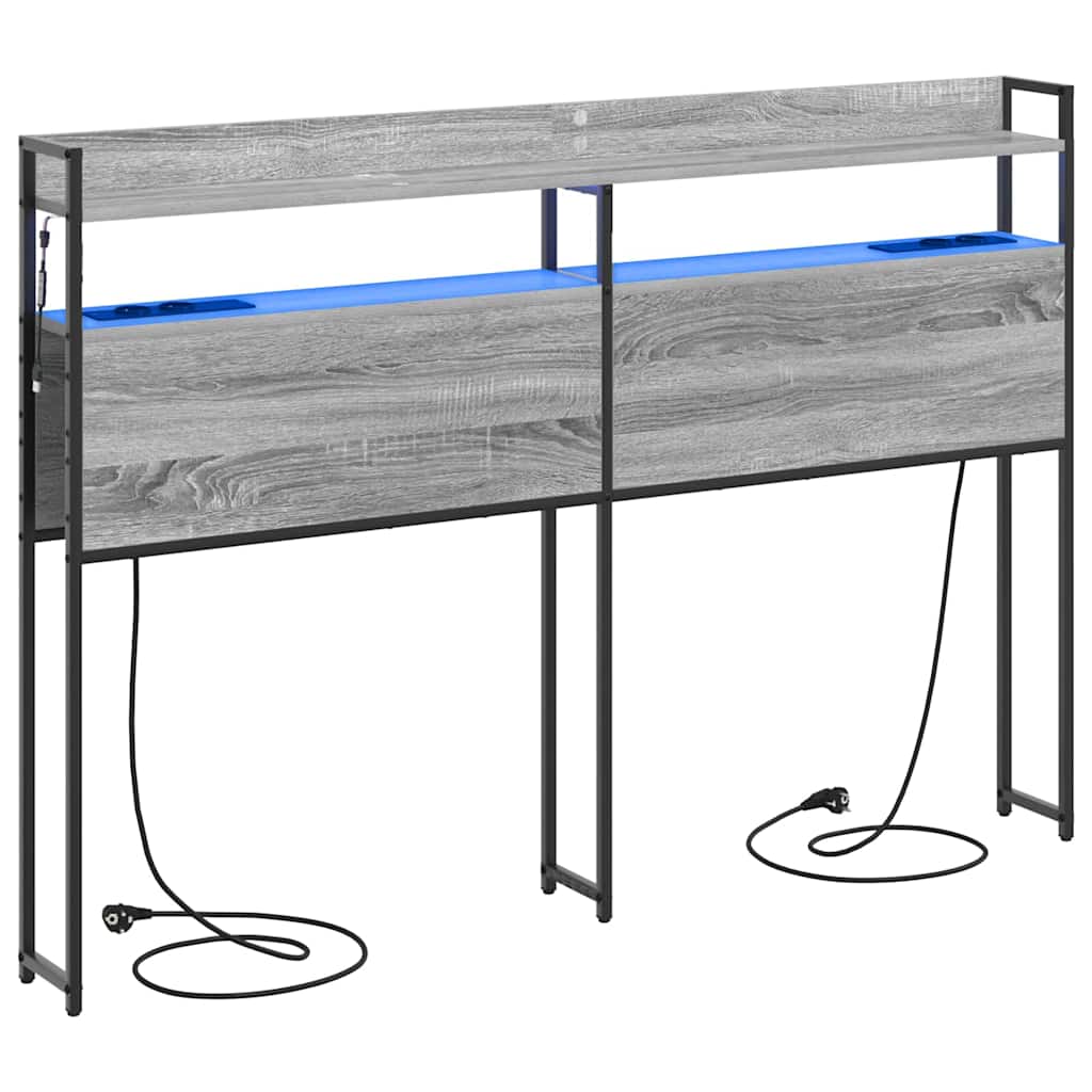 Tête de lit avec étagère Sonoma gris 135 cm Bois d'ingénierie - XIOS
