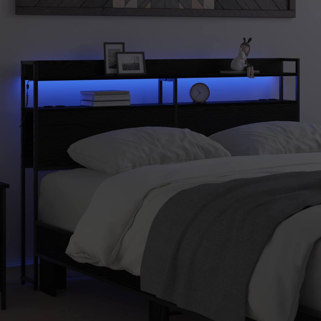 Tête de lit avec étagère Chêne noir 140 cm Bois d'ingénierie - XIOS