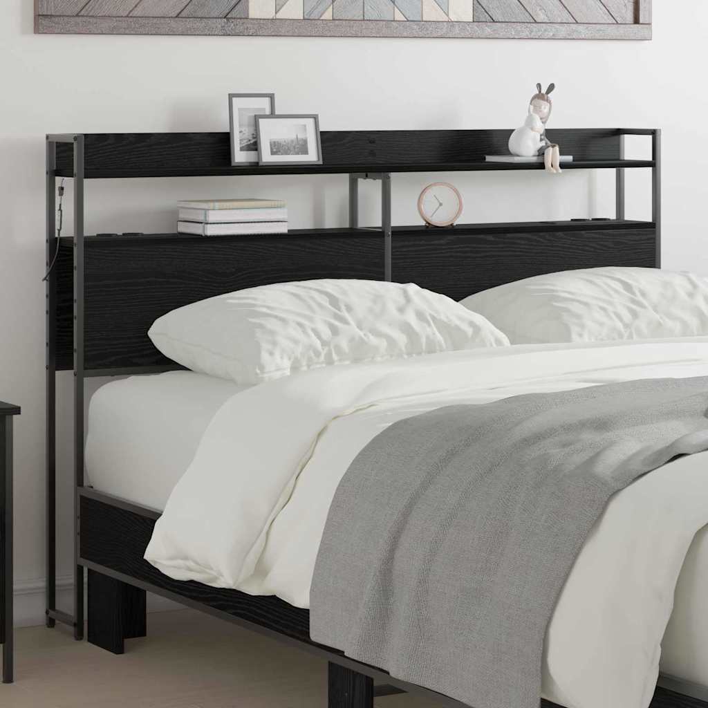 Tête de lit avec étagère Chêne noir 140 cm Bois d'ingénierie - XIOS
