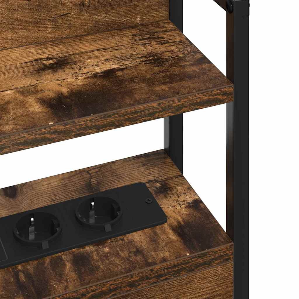 Tête de lit avec étagère Chêne fumé 140 cm Bois d'ingénierie
