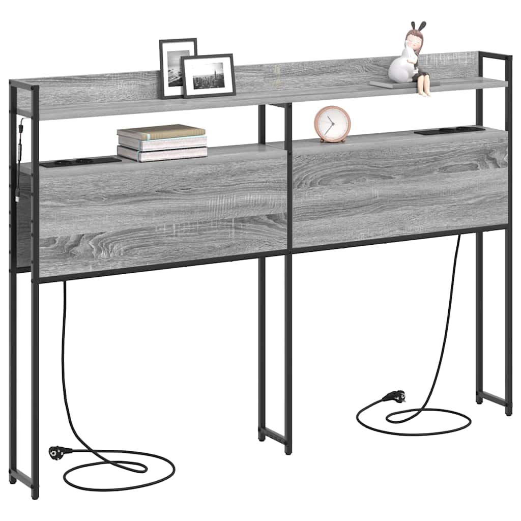 Tête de lit avec étagère Sonoma gris 140 cm Bois d'ingénierie - XIOS