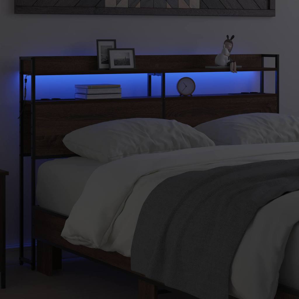 Tête de lit avec étagère Chêne marron 140 cm Bois d'ingénierie