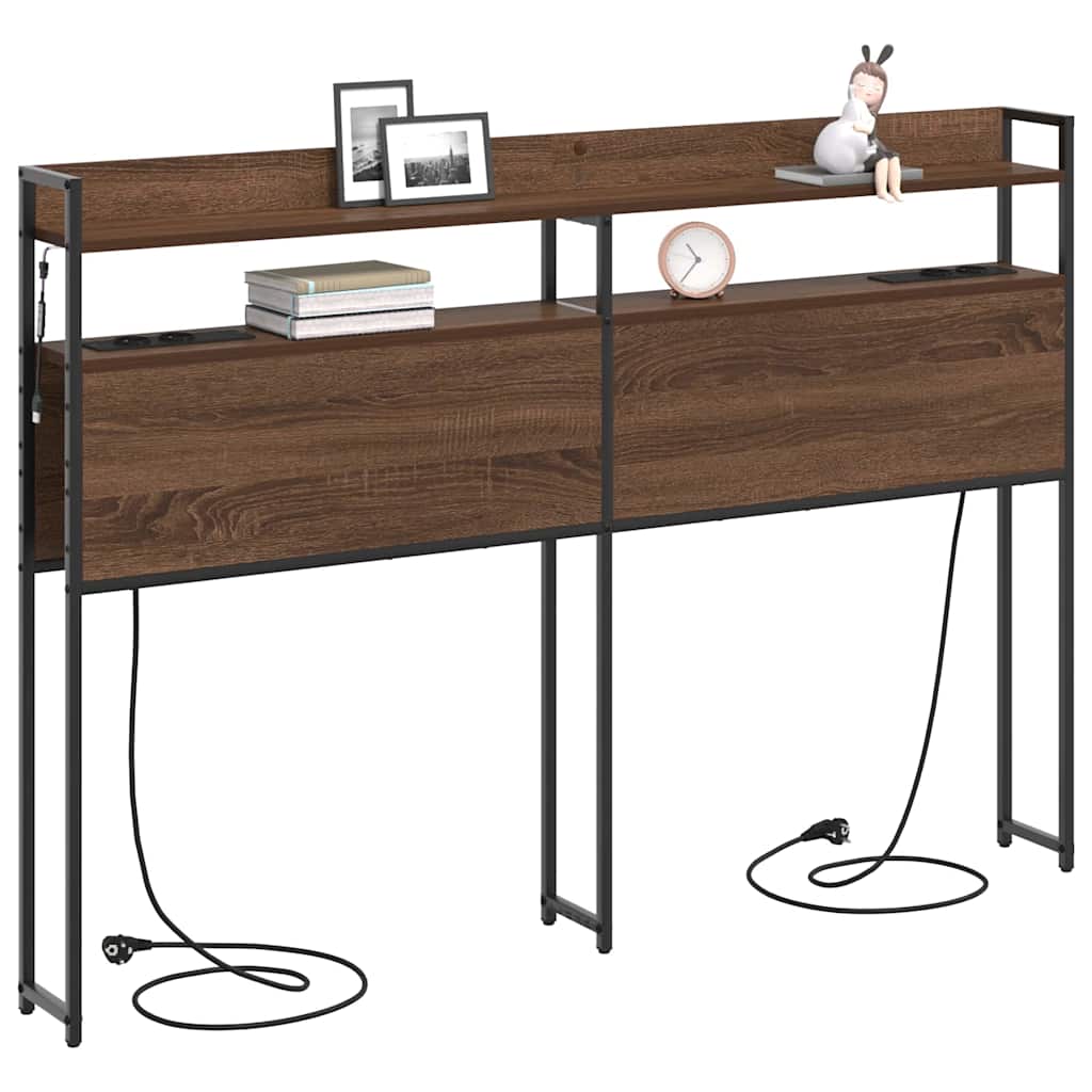 Tête de lit avec étagère Chêne marron 140 cm Bois d'ingénierie
