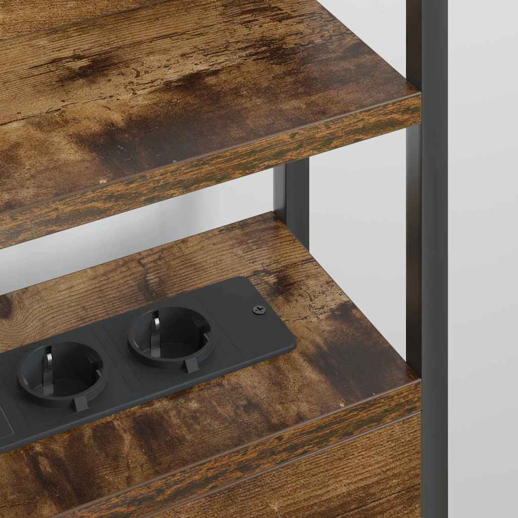 Tête de lit avec étagère Chêne fumé 150 cm Bois d'ingénierie