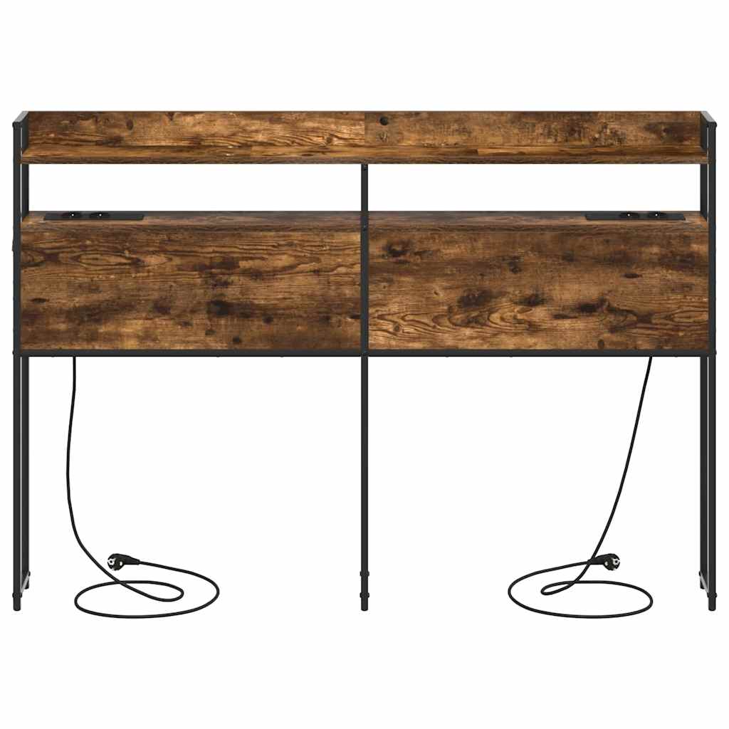Tête de lit avec étagère Chêne fumé 160 cm Bois d'ingénierie