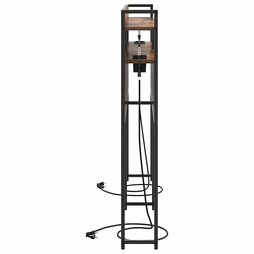 Tête de lit avec étagère Chêne fumé 160 cm Bois d'ingénierie
