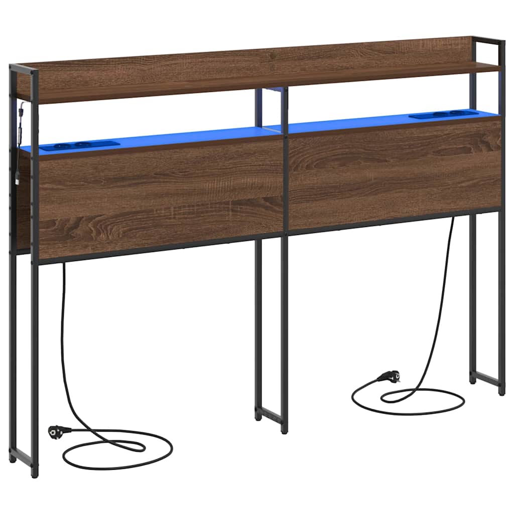 Tête de lit avec étagère Chêne marron 160 cm Bois d'ingénierie