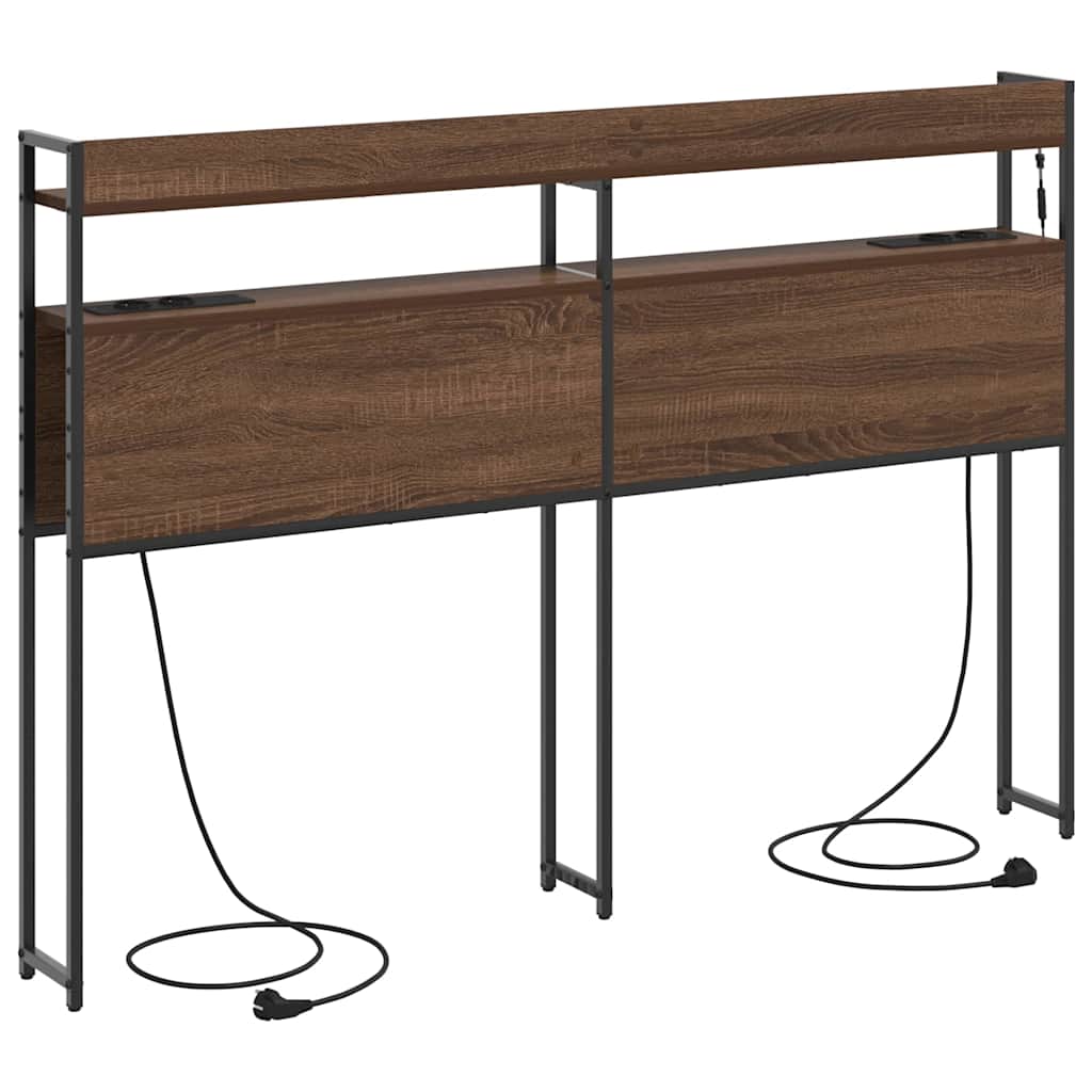 Tête de lit avec étagère Chêne marron 160 cm Bois d'ingénierie