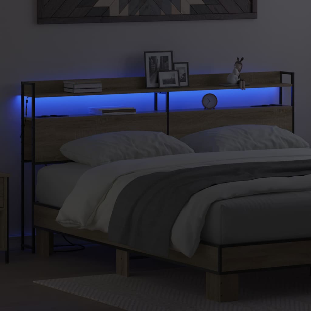 Tête de lit avec étagère Chêne sonoma 180 cm Bois d'ingénierie - XIOS