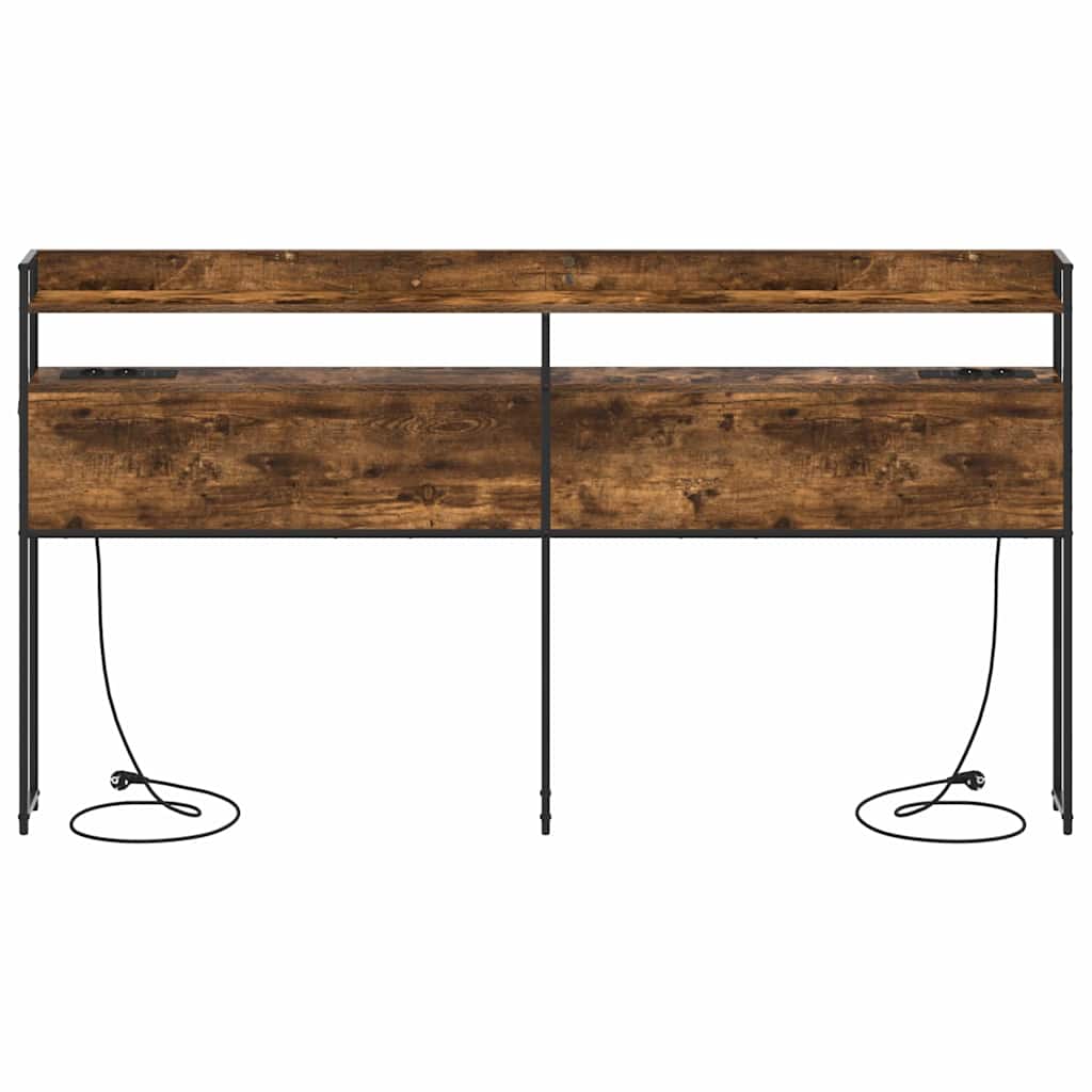 Tête de lit avec étagère Chêne fumé 180 cm Bois d'ingénierie