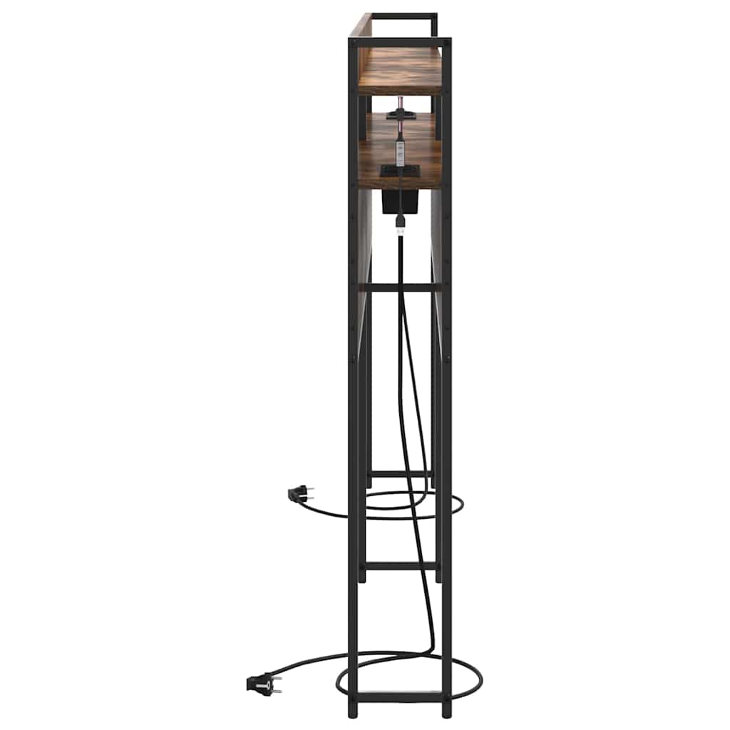 Tête de lit avec étagère Chêne fumé 180 cm Bois d'ingénierie